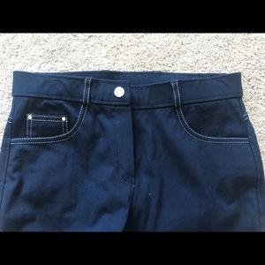 Navy blue full seat breeches with glitter pockets